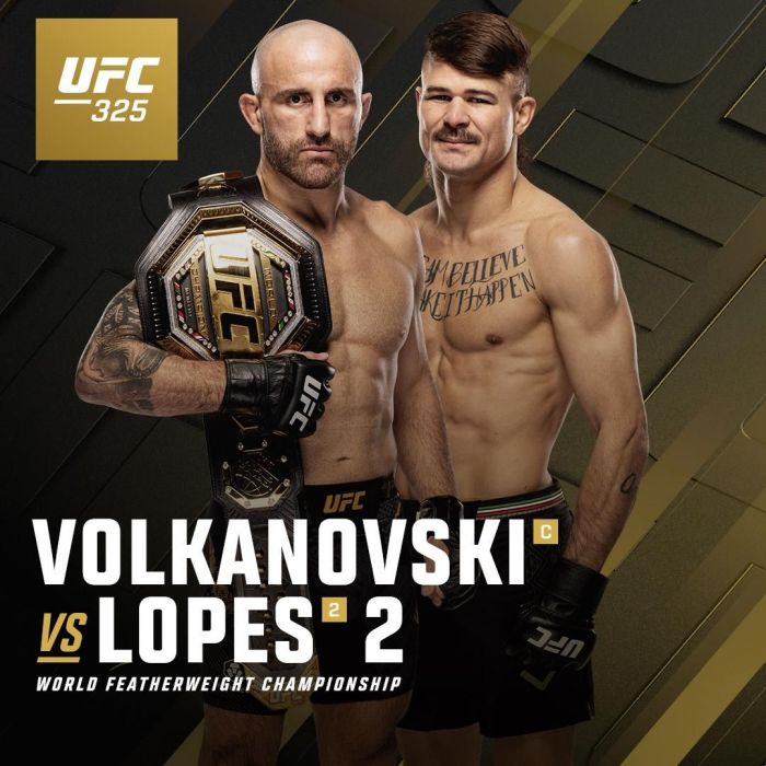 UFC 325 Volkanovski vs Lopes 2